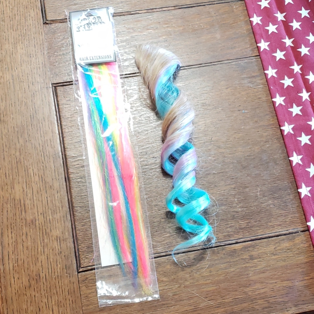 Multicolored hair highlights